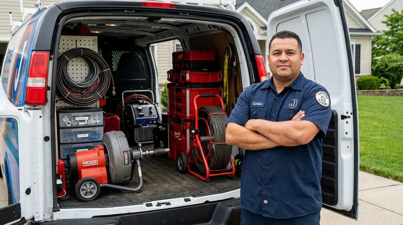 Professional drain cleaning equipment and Johns Plumbing LLC plumber in Atlantic Beach
